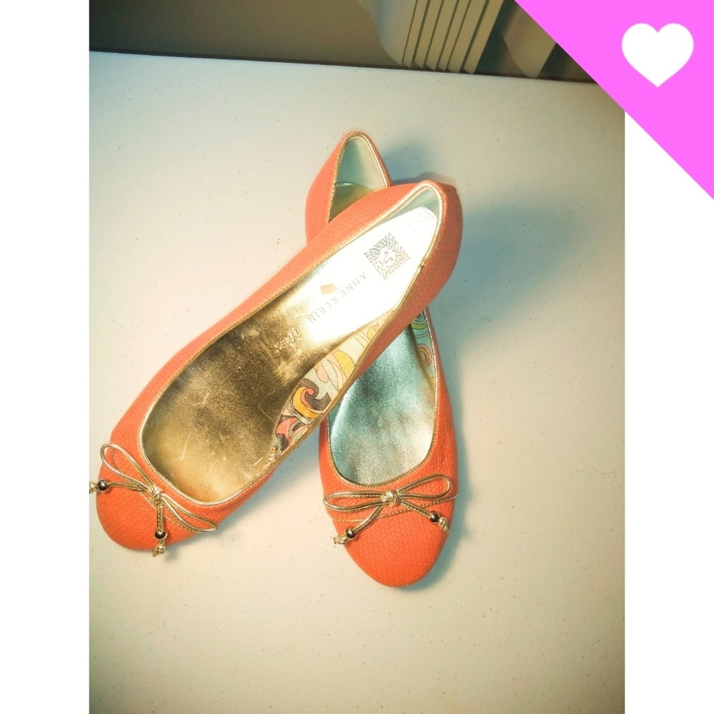 Anne Klein iflex flats orange/gold size 7.5 shoes